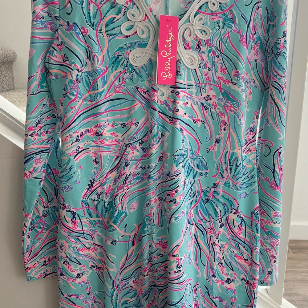 Lilly Pulitzer Turquoise and Pink Floral Dress